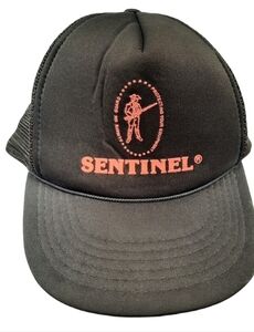 Vintage Sentinel Foam Trucker Hat‎ Snap Back Flat Brim Cap Unisex